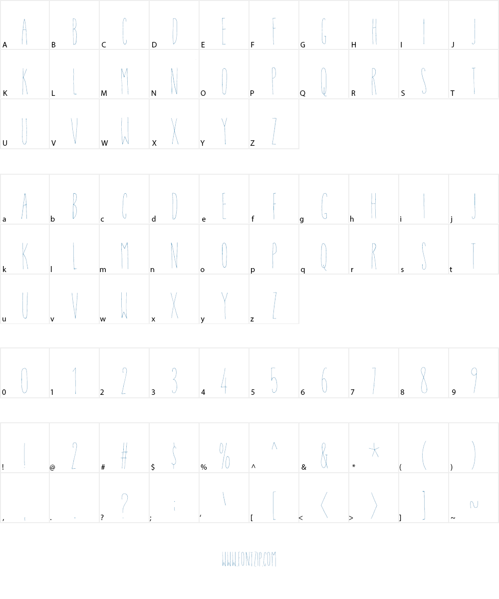 Ansichtkaart DEMO Font Character